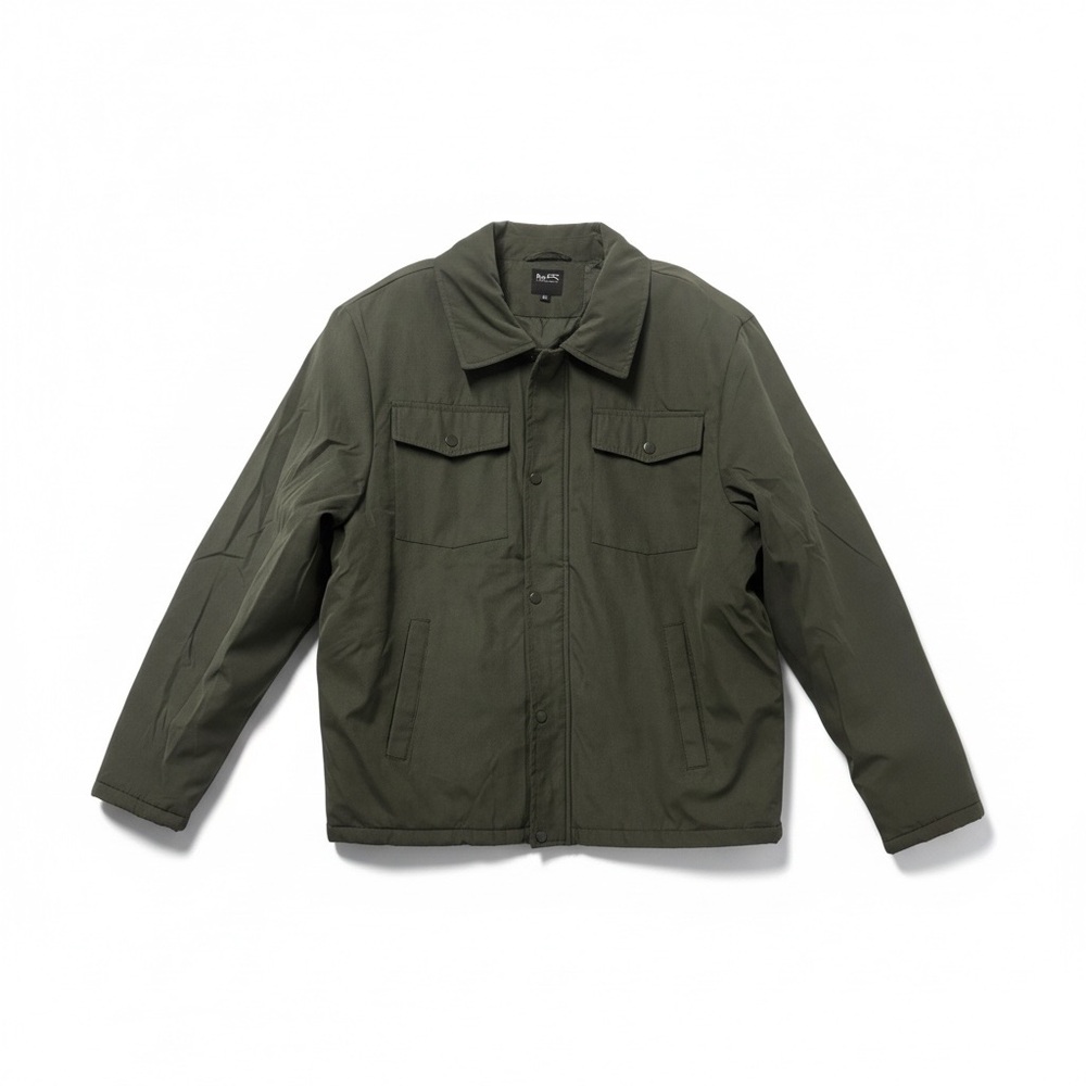 MACK RUSSO Military Green Field Barn Lined Snaps Utility Minimalist Jacket XL